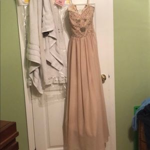 Maxi pale pink prom/Quinceañera maxi dress